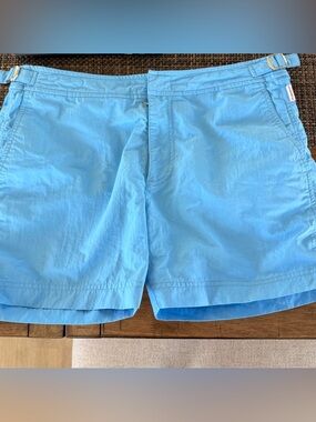 Orlebar Brown Sky Blue Swim Shorts with White Mesh Lining 4 inch inseam